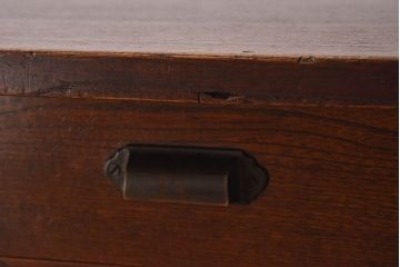 レトロ家具　昭和レトロ　栓材　古い木の質感が味わい深い平机(花台、コンソールテーブル)