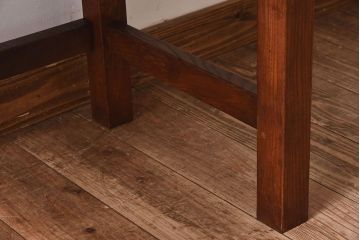 レトロ家具　昭和レトロ　栓材　古い木の質感が味わい深い平机(花台、コンソールテーブル)