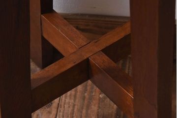 レトロ家具　昭和レトロ　落ち着きのある木の質感が味わい深い丸型スツール(椅子、チェア)(1)