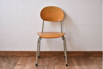 ヴィンテージ家具　ビンテージ　シンプルでデザインのスクールチェア(キッズチェア、椅子)(2)