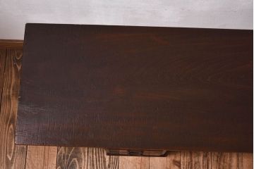 アンティーク家具　和製アンティーク　天板一枚板!小引き出し付きの組み立て式裁ち板(ローテーブル)