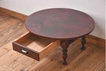 アンティーク家具　和製アンティーク　総欅材　漆塗り!上品な脚のデザインが惹かれる座卓