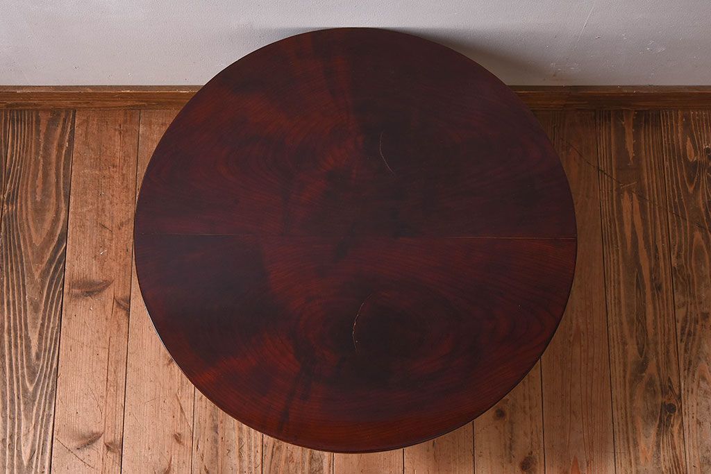 アンティーク家具　和製アンティーク　総欅材　漆塗り!上品な脚のデザインが惹かれる座卓