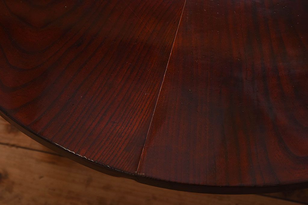 アンティーク家具　和製アンティーク　総欅材　漆塗り!上品な脚のデザインが惹かれる座卓