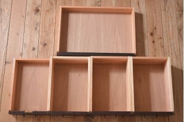 レトロ家具　昭和レトロ　古いナラ材の重厚な片袖机(学習机、在宅ワーク、在宅用デスク)