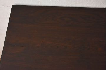 レトロ家具　昭和レトロ　古いナラ材の重厚な片袖机(学習机、在宅ワーク、在宅用デスク)