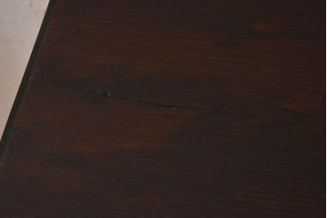 レトロ家具　昭和レトロ　古いナラ材の重厚な片袖机(学習机、在宅ワーク、在宅用デスク)