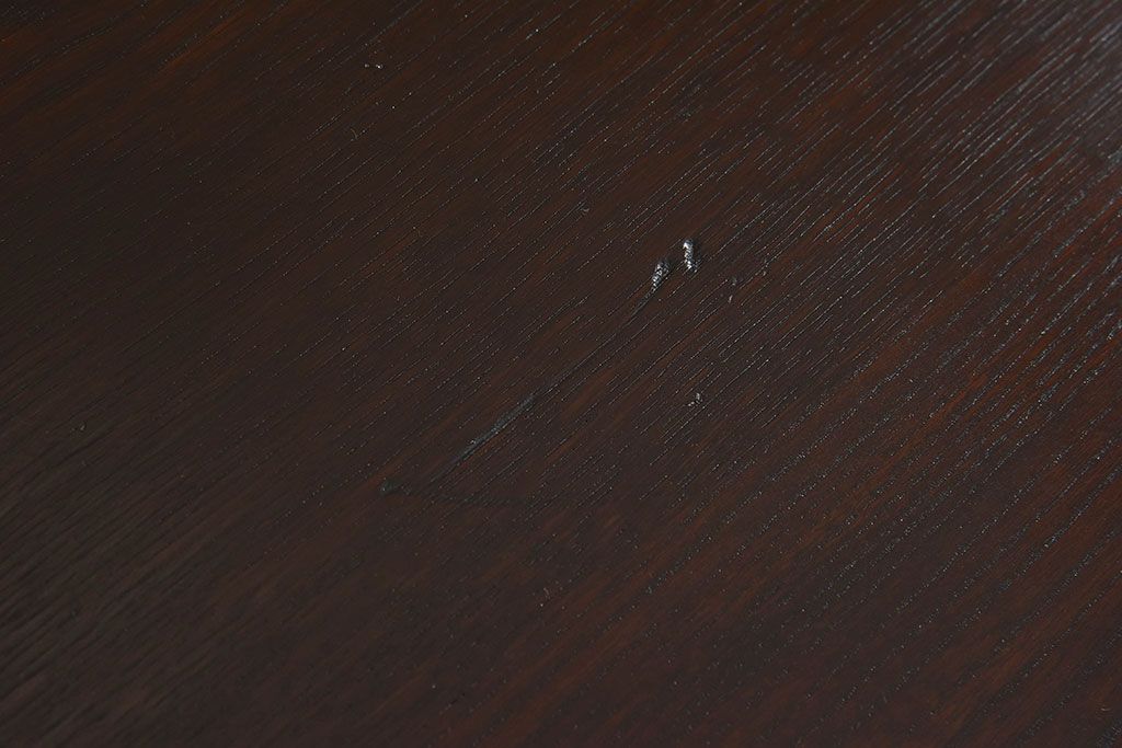 レトロ家具　昭和レトロ　古いナラ材の重厚な片袖机(学習机、在宅ワーク、在宅用デスク)