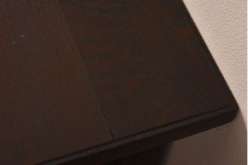 レトロ家具　昭和レトロ　古いナラ材の重厚な片袖机(学習机、在宅ワーク、在宅用デスク)