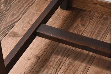 レトロ家具　昭和レトロ　古いナラ材の重厚な片袖机(学習机、在宅ワーク、在宅用デスク)