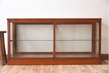 【I様ご決済用(加工費込)】和製アンティーク　レトロな風合いが素敵なガラスケース(ショーケース、陳列棚)