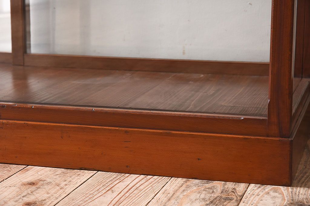 【I様ご決済用(加工費込)】和製アンティーク　レトロな風合いが素敵なガラスケース(ショーケース、陳列棚)