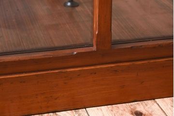 【I様ご決済用(加工費込)】和製アンティーク　レトロな風合いが素敵なガラスケース(ショーケース、陳列棚)