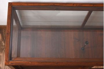 【I様ご決済用(加工費込)】和製アンティーク　レトロな風合いが素敵なガラスケース(ショーケース、陳列棚)