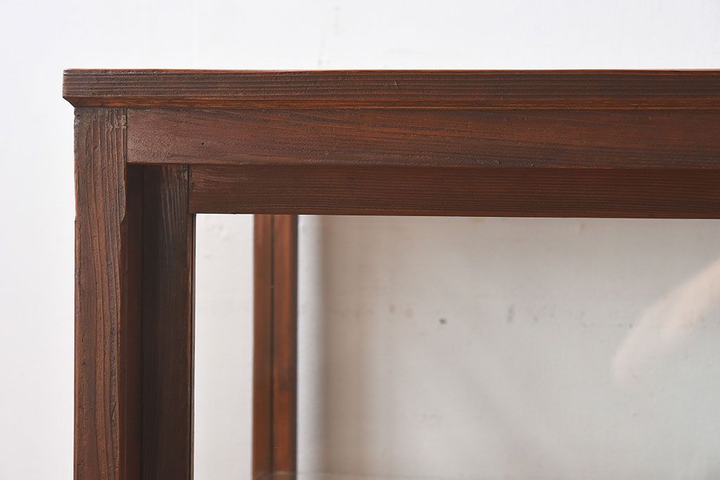 【I様ご決済用(加工費込)】和製アンティーク　レトロな風合いが素敵なガラスケース(ショーケース、陳列棚)