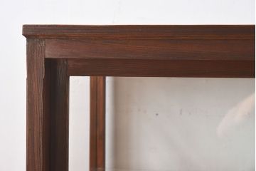 【I様ご決済用(加工費込)】和製アンティーク　レトロな風合いが素敵なガラスケース(ショーケース、陳列棚)