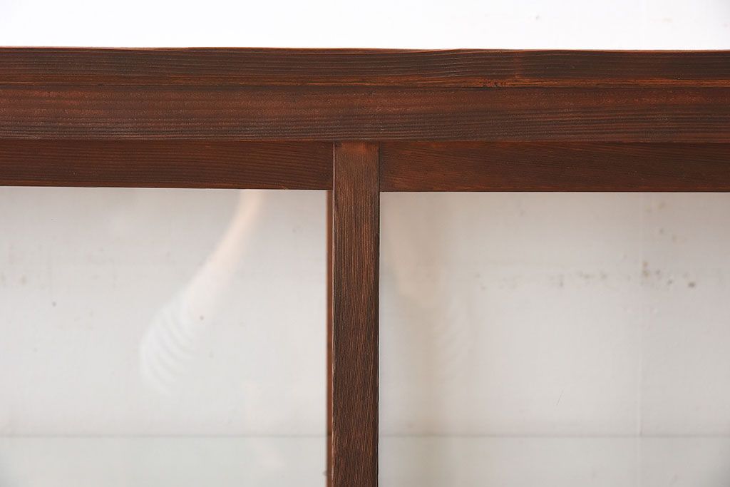 【I様ご決済用(加工費込)】和製アンティーク　レトロな風合いが素敵なガラスケース(ショーケース、陳列棚)