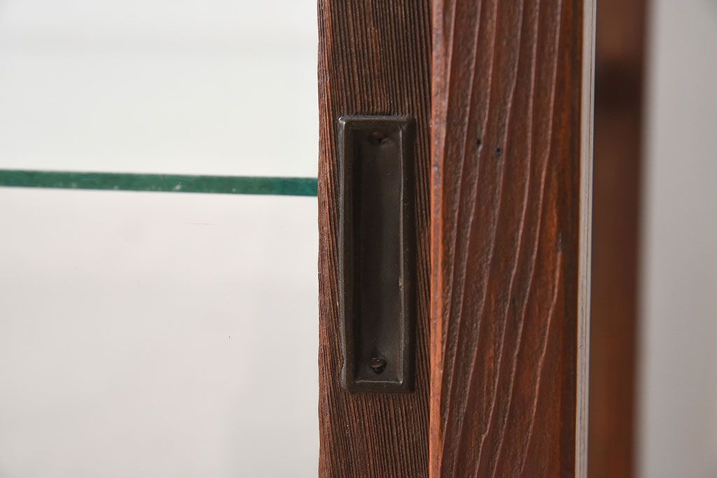 【I様ご決済用(加工費込)】和製アンティーク　レトロな風合いが素敵なガラスケース(ショーケース、陳列棚)