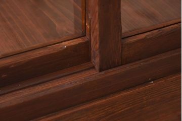 【I様ご決済用(加工費込)】和製アンティーク　レトロな風合いが素敵なガラスケース(ショーケース、陳列棚)