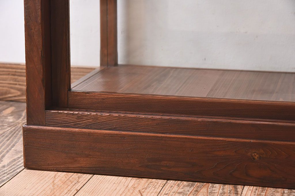 【I様ご決済用(加工費込)】和製アンティーク　レトロな風合いが素敵なガラスケース(ショーケース、陳列棚)