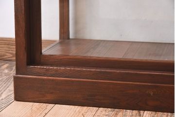 【I様ご決済用(加工費込)】和製アンティーク　レトロな風合いが素敵なガラスケース(ショーケース、陳列棚)