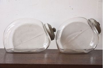 アンティーク雑貨　レトロな質感が素敵なアンティーク猫瓶(ガラス瓶)2個セット(2)