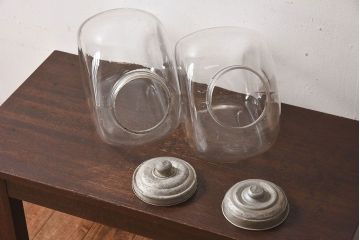 アンティーク雑貨　レトロな質感が素敵なアンティーク猫瓶(ガラス瓶)2個セット(2)