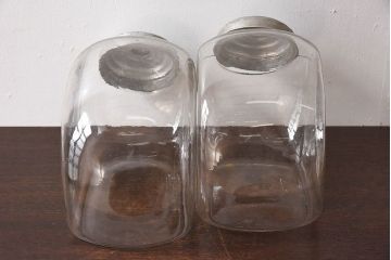 アンティーク雑貨　レトロな質感が素敵なアンティーク猫瓶(ガラス瓶)2個セット(2)