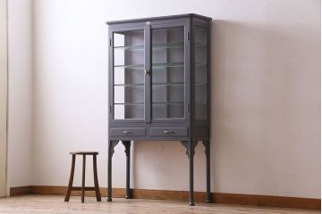 ペイント家具　落ちつきのあるカラーのケビント(ガラスケース、デンタルケース)