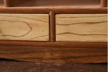 アンティーク雑貨　昭和レトロ　引き出し2杯付き!違った木の色味が味わえる本立て