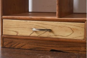 アンティーク雑貨　昭和レトロ　引き出し2杯付き!違った木の色味が味わえる本立て