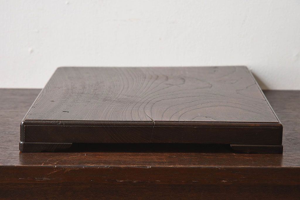 アンティーク雑貨　明治大正期　総ケヤキ材　力強い木目が印象的な花台