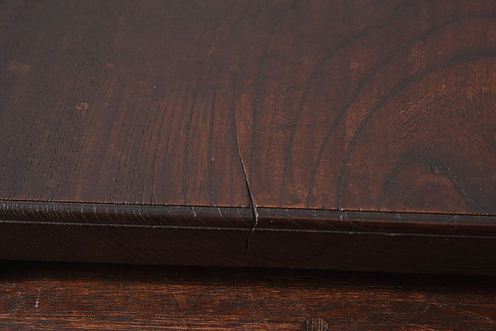 アンティーク雑貨　明治大正期　総ケヤキ材　力強い木目が印象的な花台