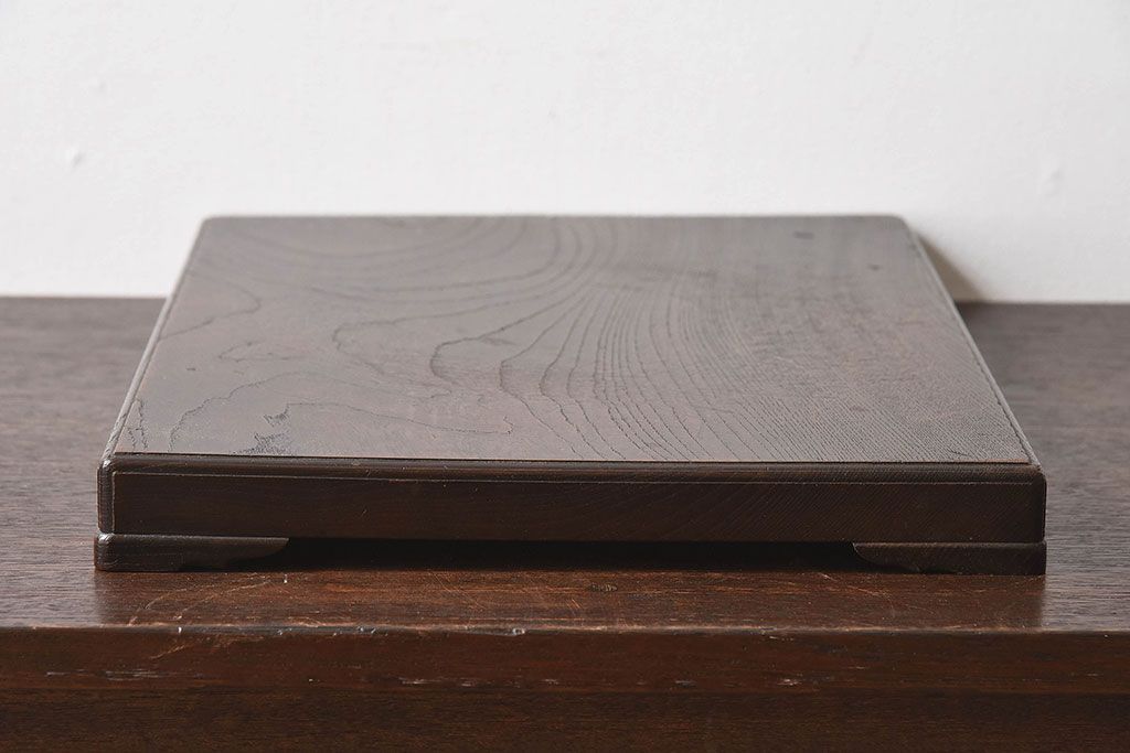 アンティーク雑貨　明治大正期　総ケヤキ材　力強い木目が印象的な花台