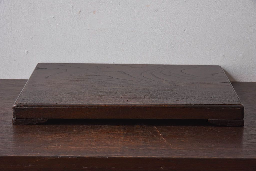 アンティーク雑貨　明治大正期　総ケヤキ材　力強い木目が印象的な花台