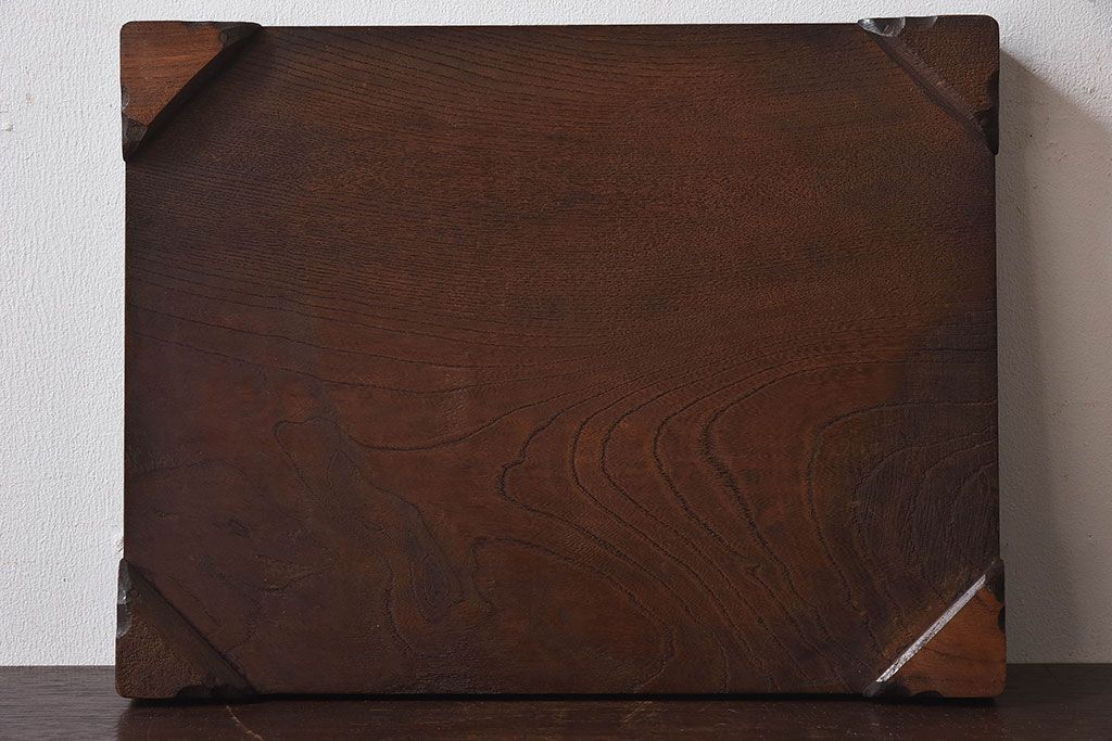 アンティーク雑貨　明治大正期　総ケヤキ材　力強い木目が印象的な花台