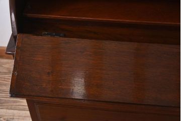 大正ロマン　彫刻が美しい豪華な面持ちの収納棚(戸棚、ライティングキャビネット)