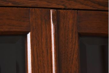 大正ロマン　彫刻が美しい豪華な面持ちの収納棚(戸棚、ライティングキャビネット)