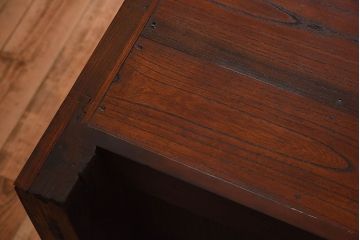 明治大正期　前面ケヤキ材　太い框が印象的な上手物のサイドボード(サイドキャビネット)