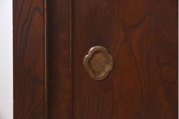 明治大正期　前面ケヤキ材　太い框が印象的な上手物のサイドボード(サイドキャビネット)