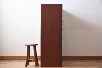 レトロ家具　昭和レトロ　前面栗材製　モールガラス入り!衣装箪笥(引き出し、チェスト)