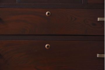 レトロ家具　昭和レトロ　前面栗材製　モールガラス入り!衣装箪笥(引き出し、チェスト)