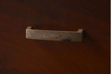 レトロ家具　昭和レトロ　前面栗材製　モールガラス入り!衣装箪笥(引き出し、チェスト)