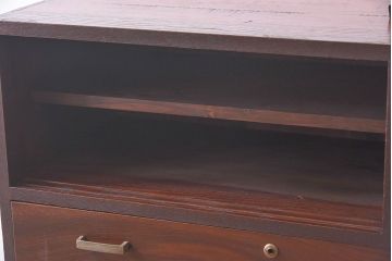 レトロ家具　昭和レトロ　前面栗材製　モールガラス入り!衣装箪笥(引き出し、チェスト)