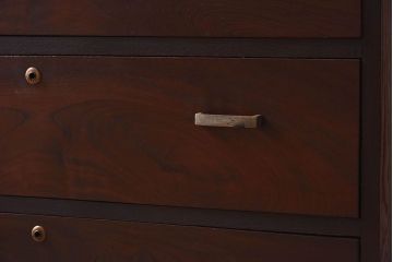 レトロ家具　昭和レトロ　前面栗材製　モールガラス入り!衣装箪笥(引き出し、チェスト)
