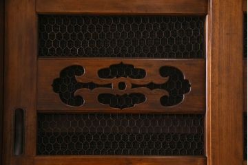 アンティーク家具　古民具・骨董　欅・檜材　昇り引き出し付き!六尺水屋箪笥(食器棚、収納棚)