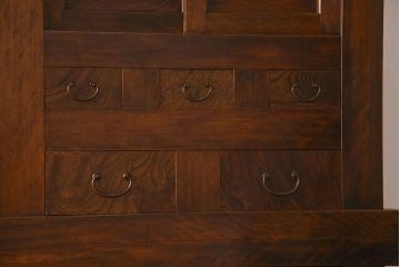 アンティーク家具　古民具・骨董　欅・檜材　昇り引き出し付き!六尺水屋箪笥(食器棚、収納棚)