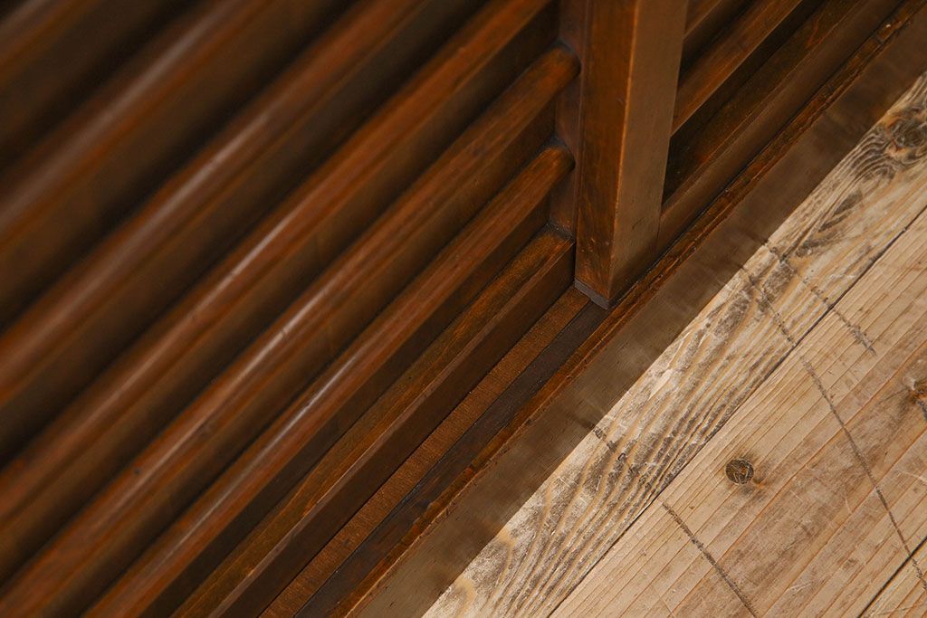 アンティーク家具　古民具・骨董　欅・檜材　昇り引き出し付き!六尺水屋箪笥(食器棚、収納棚)