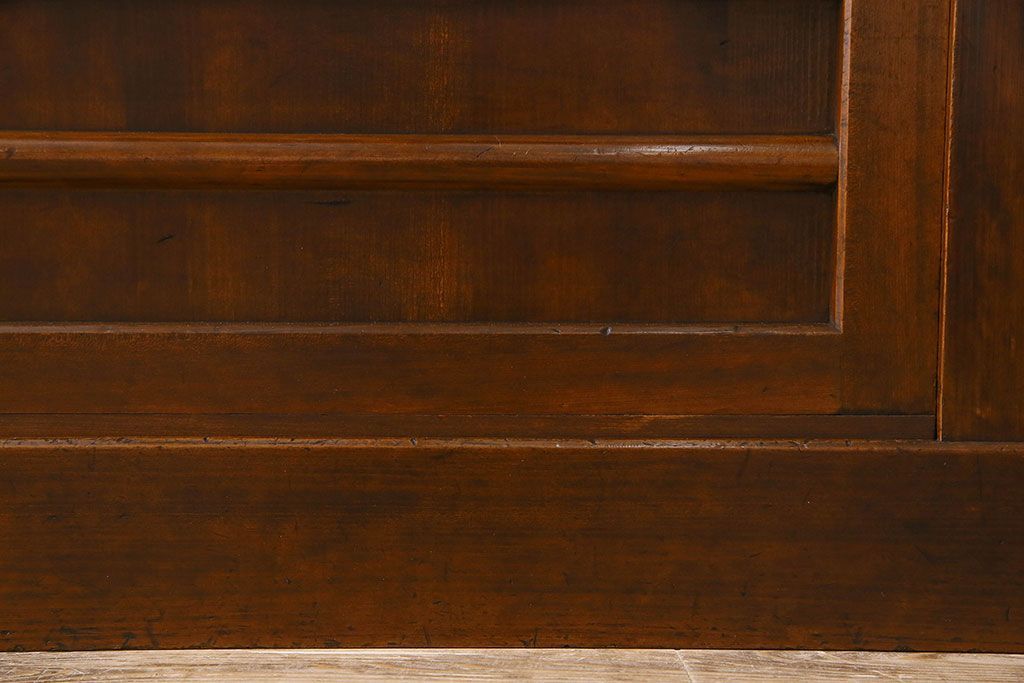 アンティーク家具　古民具・骨董　欅・檜材　昇り引き出し付き!六尺水屋箪笥(食器棚、収納棚)