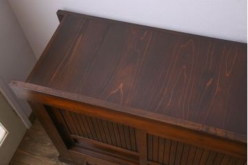 アンティーク家具　古民具・骨董　欅・檜材　昇り引き出し付き!六尺水屋箪笥(食器棚、収納棚)